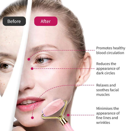 Rose Quartz Facial Roller & Gua Sha Set