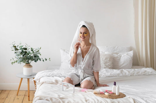 Woman planning a weekly at-home beauty tool routine