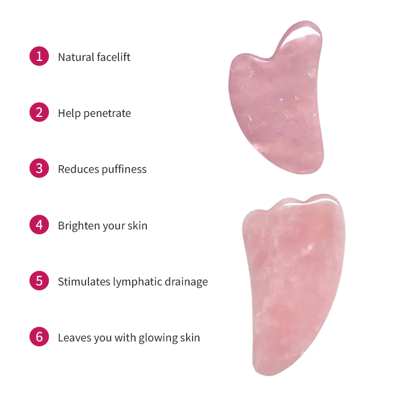 Rose Quartz Facial Roller & Gua Sha Set