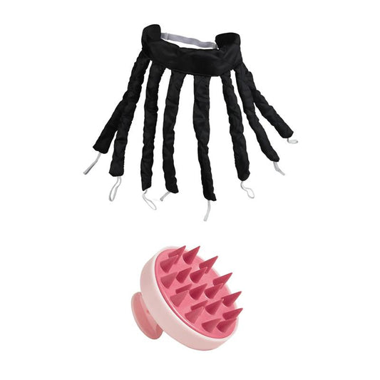 Perfect Hair Bundle — Heatless Curl Set & Scalp Massage Brush