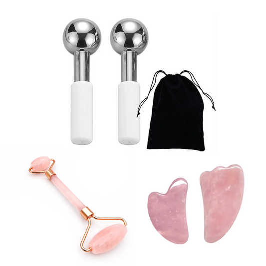 The Starter Ritual Kit — Ice Globes, Rose Quartz Roller & Gua Sha Stone